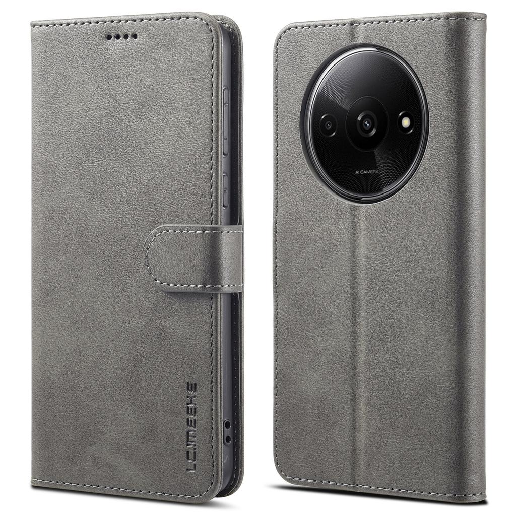 LC.IMEEKE For Xiaomi Redmi A3/Poco C61 4G Case Calf Texture Flip Stand Shockproof Phone Cover