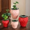 Cute Strawberry Vase Decorative Strawberry Shaped Planter Ceramic Vase Floral Accessories Fruit Pots Flowerpots Home Decoration