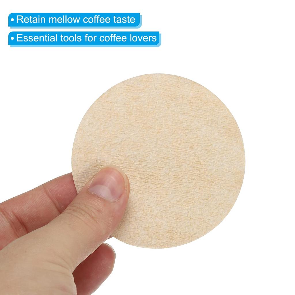 PATIKIL Cup Disc Coffee Filter Disposable Round Brown Paper 64mm Outer Diameter for Espresso Maker Cafe Office Home Use 400 Pieces 1-2