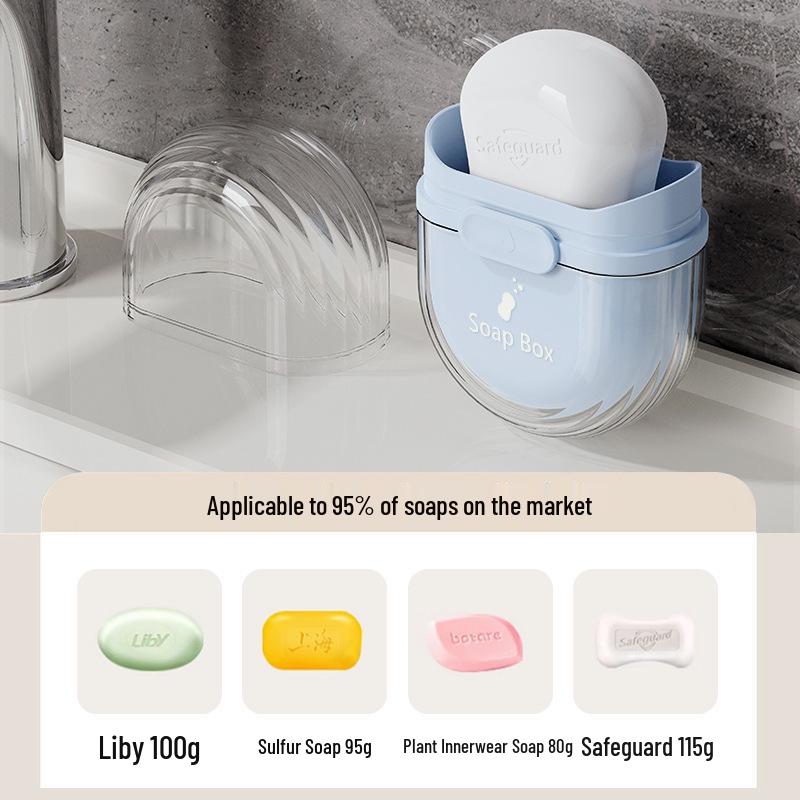 Boîte à savon de voyage portable avec égouttoir et couvercle hermétique