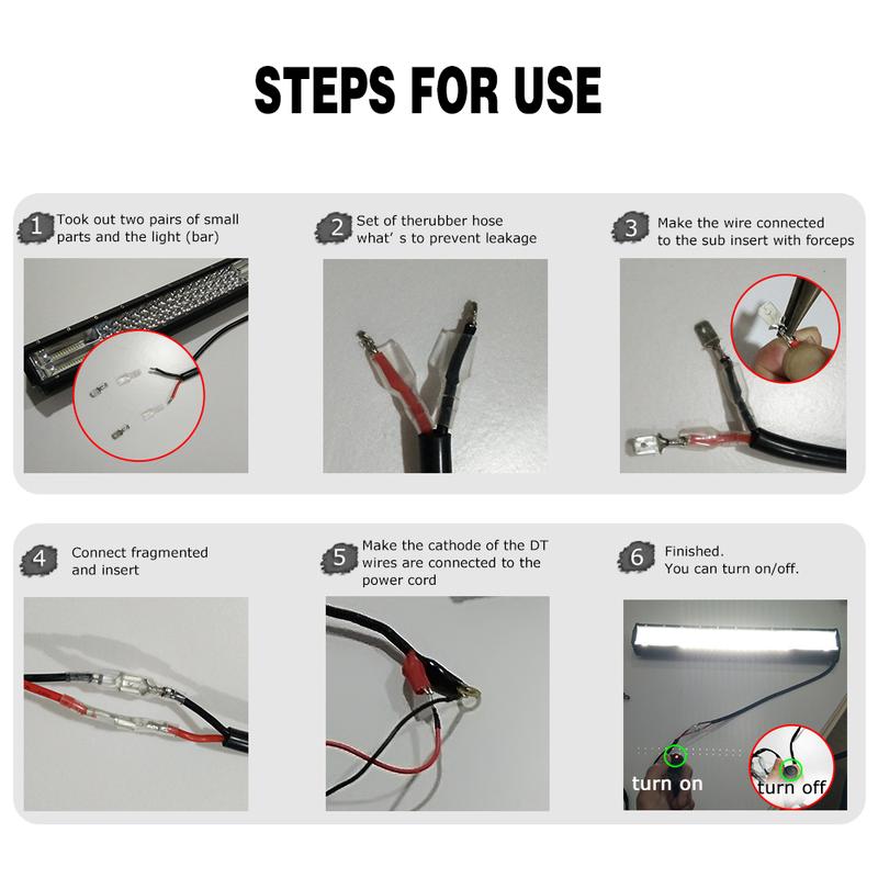 UNI-SHINE Waterproof Wire Harness Sockets Kit Relay Led Light Bar Wires Relay Connector Switch Led Work Light for ATV Truck SUV