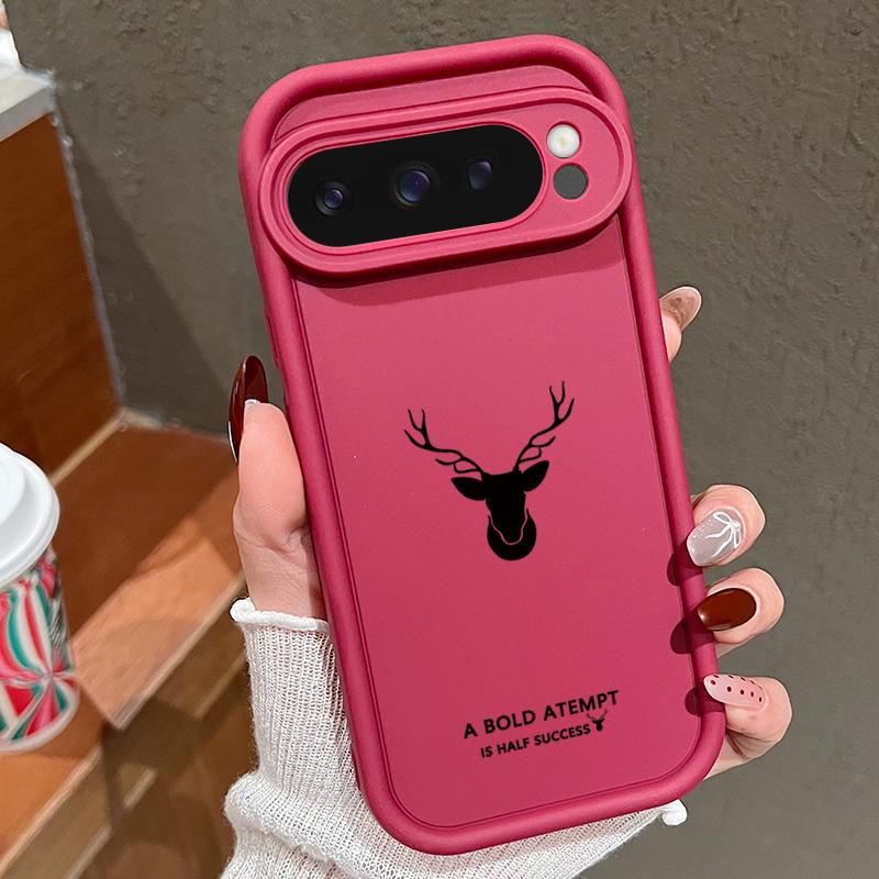 

Простой матовый чехол с принтом оленя для Google Pixel 9 Pro XL 8A 8 7 Pro 7A Мягкий ТПУ Противоударный Чехол с Защитой Объектива Google Pixel 7A серый/вино красного