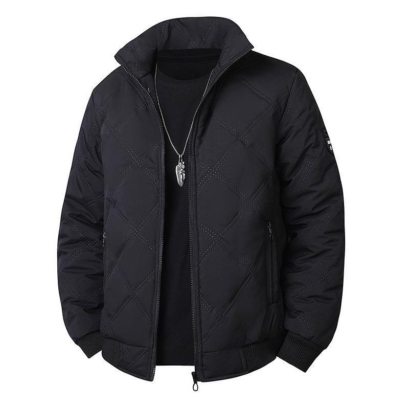 Winter Spring Artificial Wool Cotton Coat Men's Thick Cotton Coat Warm and Casual Versatile Loose and Oversized Stand Up Collar Jacket