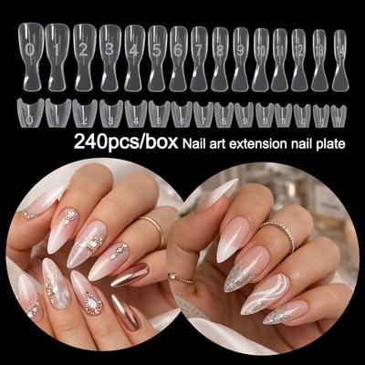 240pcs Ultra-Thin Sandwich Nail Forms No-Trace Double-Sided Fake Nails New Nail Tips  DIY