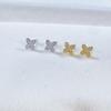18K Four-Leaf Clover S925 Sterling Silver Diamond Stud Earrings for Women - Elegant and Versatile Design