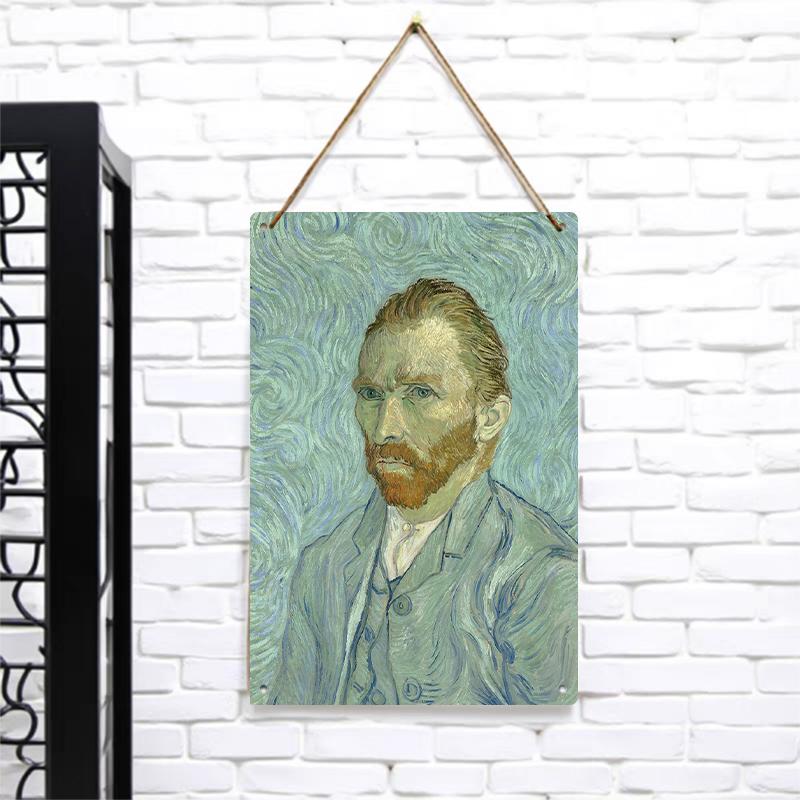 

Van Gogh Self Portrait Iron Painting Classic Art Oil Painting Living Room Wall Decor Vintage Home Decor Hanging Painting 7.9x11.8In(20x30cm)