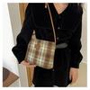 2024 Women's Retro Plaid Woolen Crossbody Bucket Bag - Large Capacity Autumn/Winter Shoulder Tote