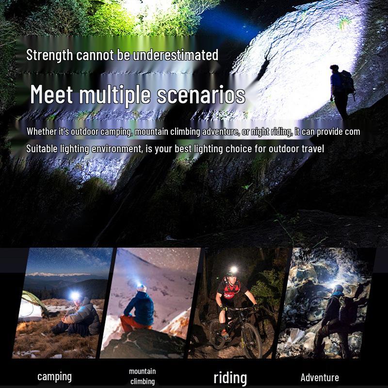 Dual-Light LED Laser Cannon Rechargeable Headlamp - Super Bright, Long Battery Life, Ideal for Night Fishing