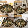Aesthetic Bunny Love Round Carpet Soft Non-Slip Decorative Mat 2D Print Nature Style Flower Rug for Nursery Patio Holiday Gift