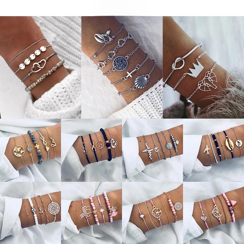 

Bohemian Beaded Tassel Turtle & Letter Bracelet Set