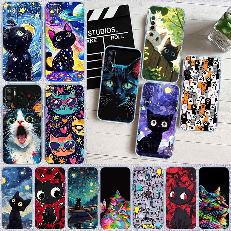 Cat Kitten Meow Transparent Phone Case for Motorola Moto Edge Plus G200 G23 E13 E15 E20 E30 G62 G71 G72 G75 G24 G15 Power