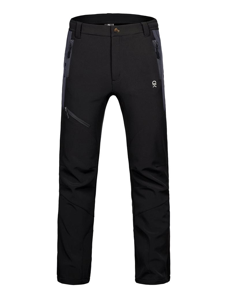 Little Donkey Andy Ski and Snow and Size 3XL Men's Pants, Fleece-Lined, Windproof, Warm, Black,