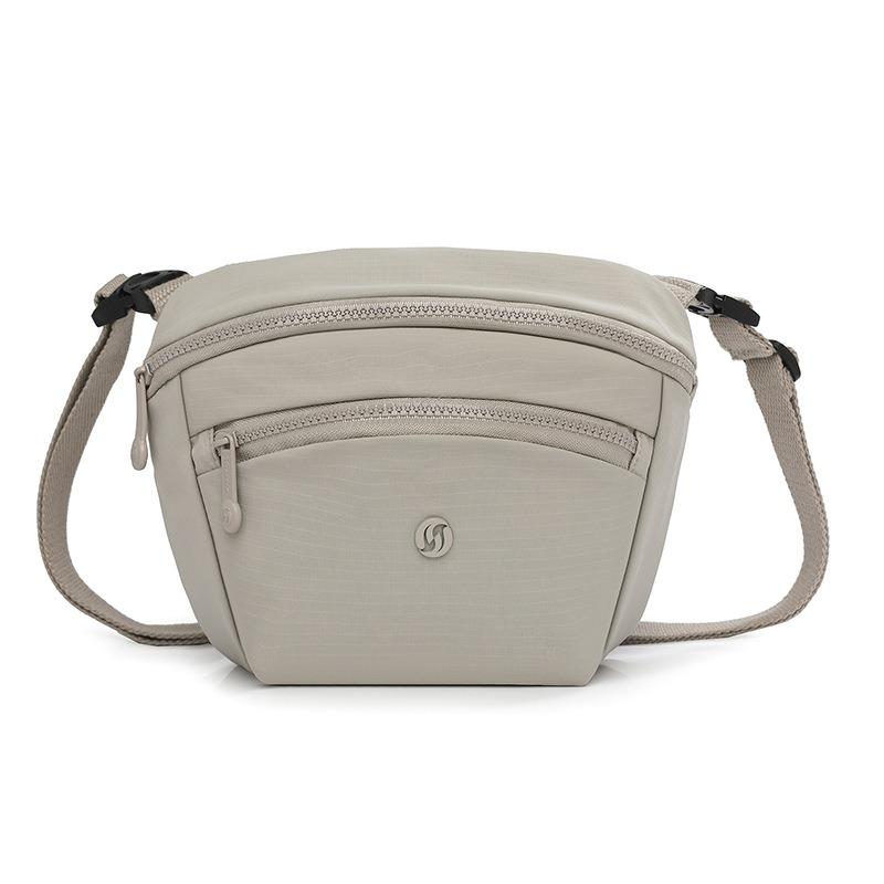 Flerlagers messengerväska i canvas för kvinnor, lättviktig nylon, vattentät fritidsväska, mångsidig textur, pendlaraxelväska för kvinnor