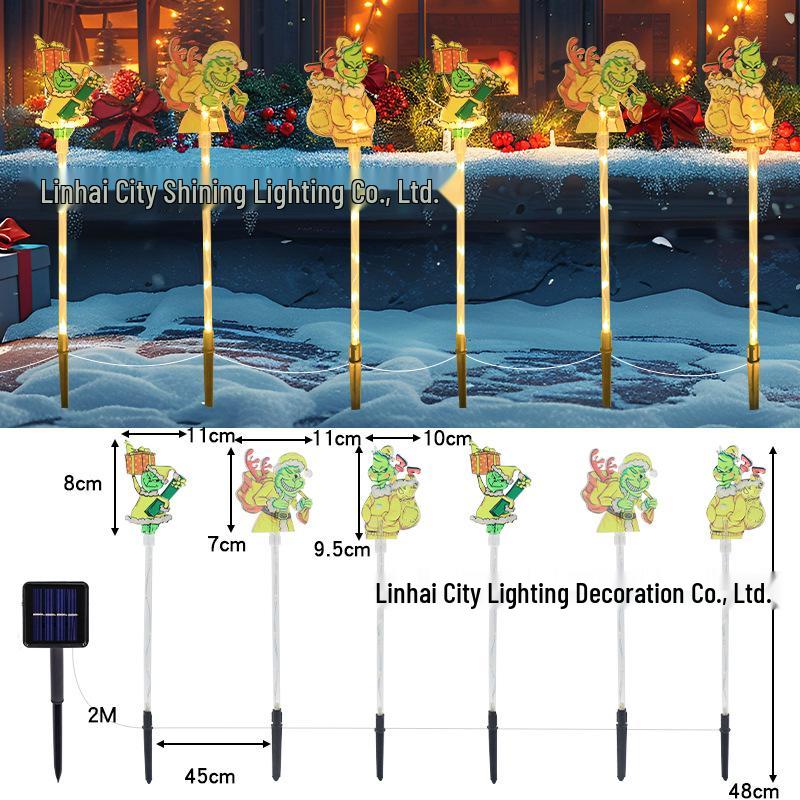 2025 Solar Weihnachts-Weihnachtsmann und Schneemann Leuchtende Lichterkette für Außendekoration
