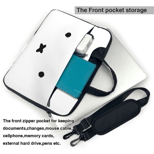 Miffy Computer Case, 13-inch (15.6-inch), Waterproof, Shock-Absorbent, Laptop Case, Sleeve, with Strap, Lightweight, PC Case (13-inch, White)