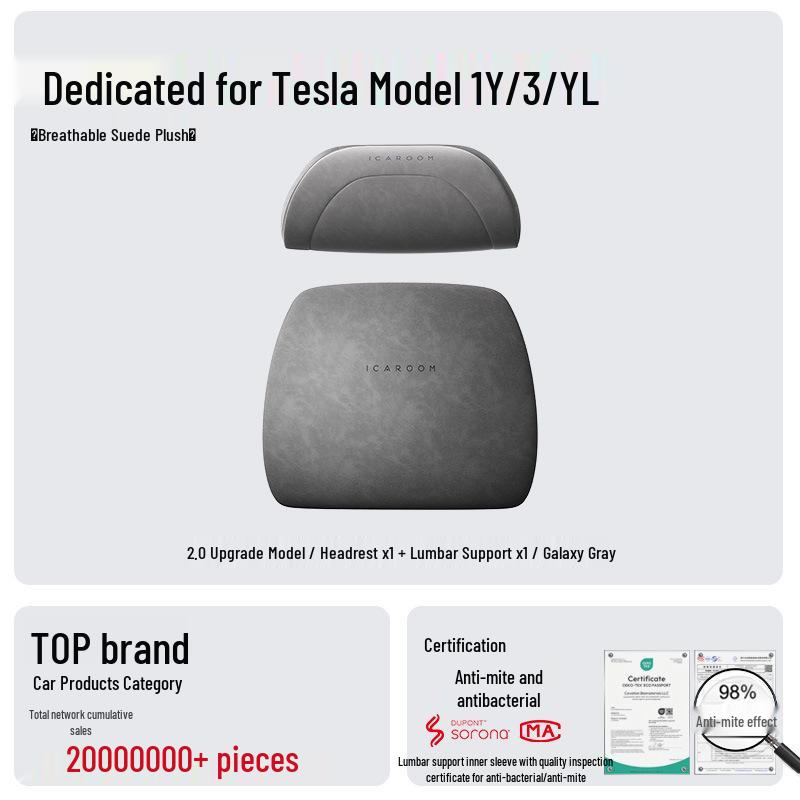 Tesla Model 3/Y/YL Headrest & Lumbar Support Neck Pillow
