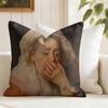 Mona Lisa Wearing Pearls Girl Cushion Cover Natural Linen Double Sided Print  Throw Pillow Case for Sofa Couch Home Decor