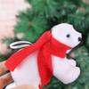 Plush White Bear with Scarf Ornaments Christmas Doll Pendant for Christmas Tree Home Decorations Cartoon Pendants Gift