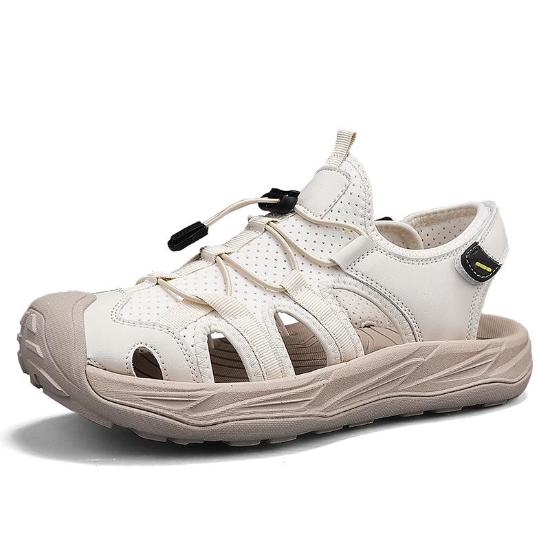 Men's Plus Size Cross-Strap Breathable Closed-Toe Sandals for Summer 2025 - Casual Outdoor Beach Shoes