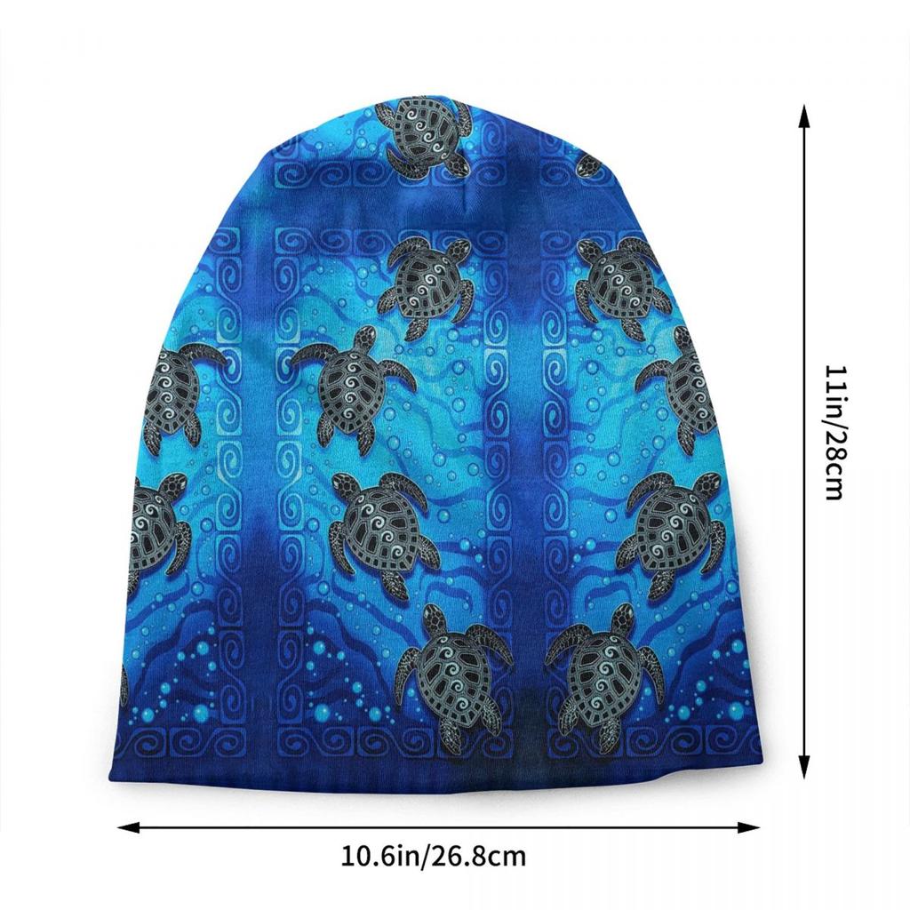 Custom Ocean Sea Turtle Bonnet Hats Cool Knitted Hat For Women Unisex Autumn Winter Warm Skullies Beanies Caps