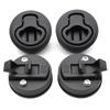 4pcs/set Round Non-locking Handle Black Flush Boat Marine Latch Cabinet Lift Pull Handle for RV Boat Marine Deck Hatch Locker
