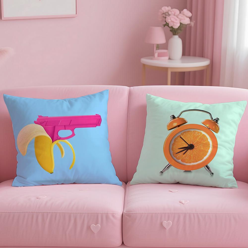 CCreative Fruit Pillow Case Soft Plush Fabric DoubleSided Printed Cushion Cover Warm Winter Sofa Pillow Case
