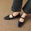 Krazing Pot Microfiber Square Toe Thick Med Heels Spring Summer Shoes Big Size 43 Metal Buckle Women Office Lady Pumps