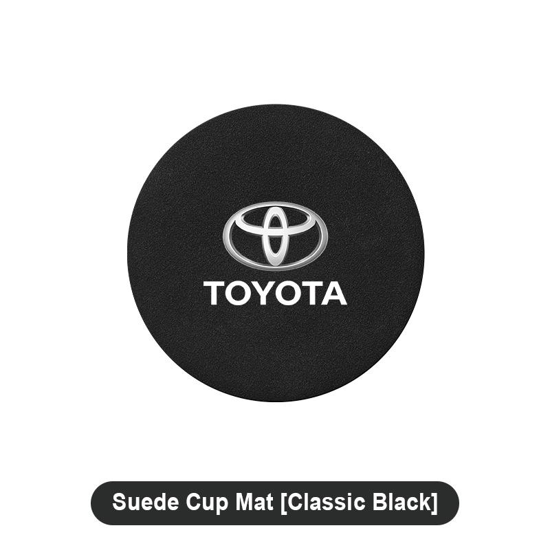 Suede Car Coaster Mat Water Cup Slots Non-Slip Pad For Toyota Corolla Yaris Chr Auris RAV4 Land Cruiser Camry Highlander