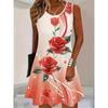 Lucky Four-Leaf Clover Print Sleeveless Dress Black with Green Golden Swirls Dresse Woman Summer Casual Oversized Woman Clothing