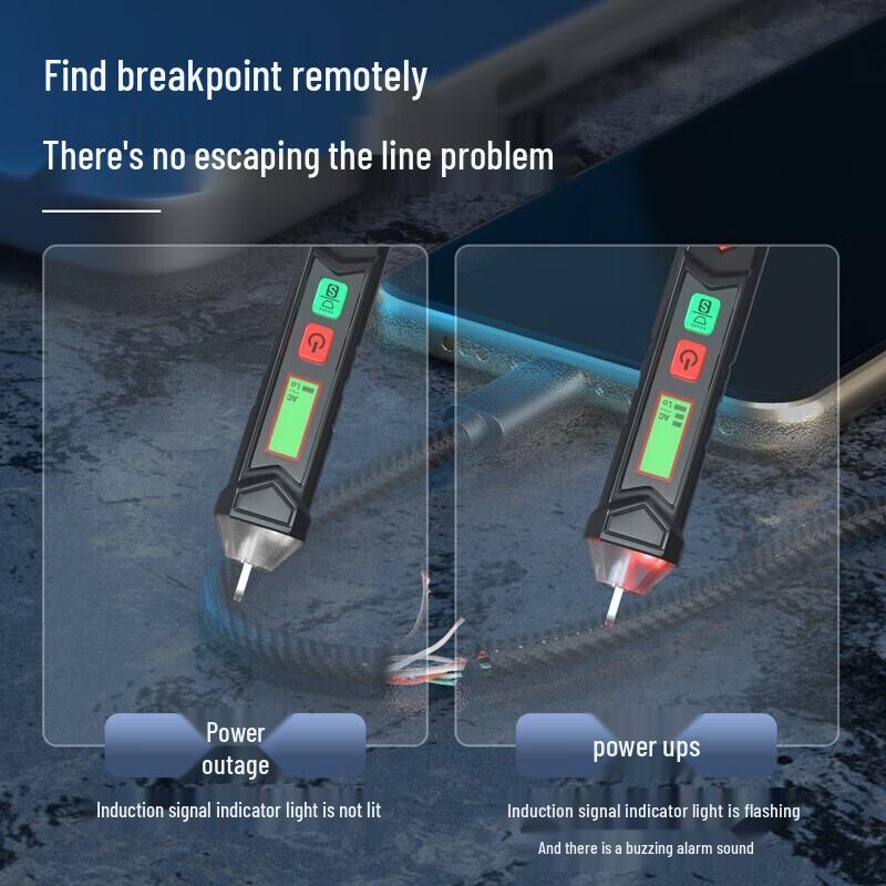 Deli DL8012 Smart Non-Contact AC Voltage Tester with Flashlight