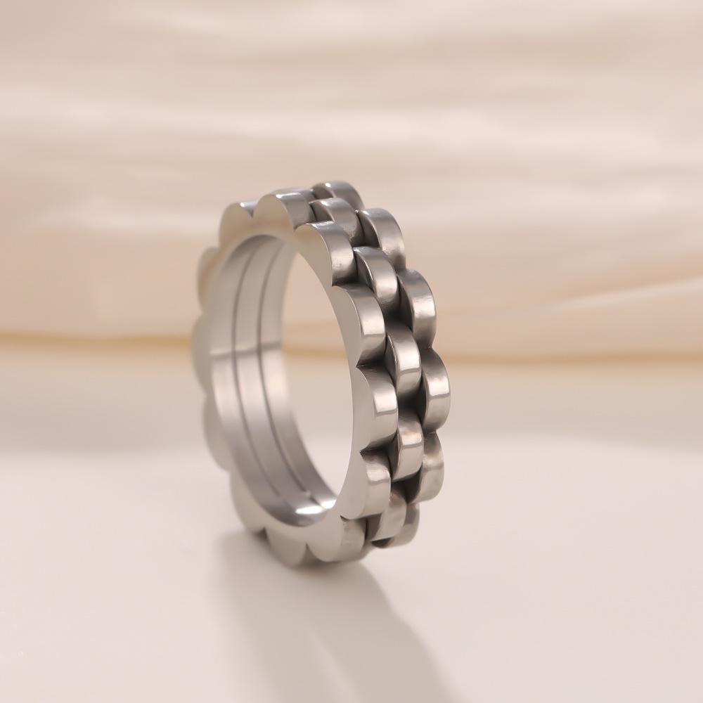 European and American Niche Gear Titanium Steel Ring, Hip-hop Minimalist Style,  Fashion Stainless Steel Finger Ring