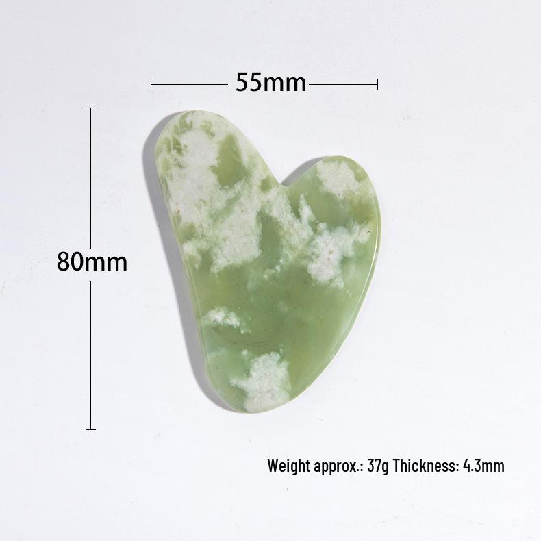 Heart-Shaped Hetian Jade Gua Sha Board for Facial and Body Massage