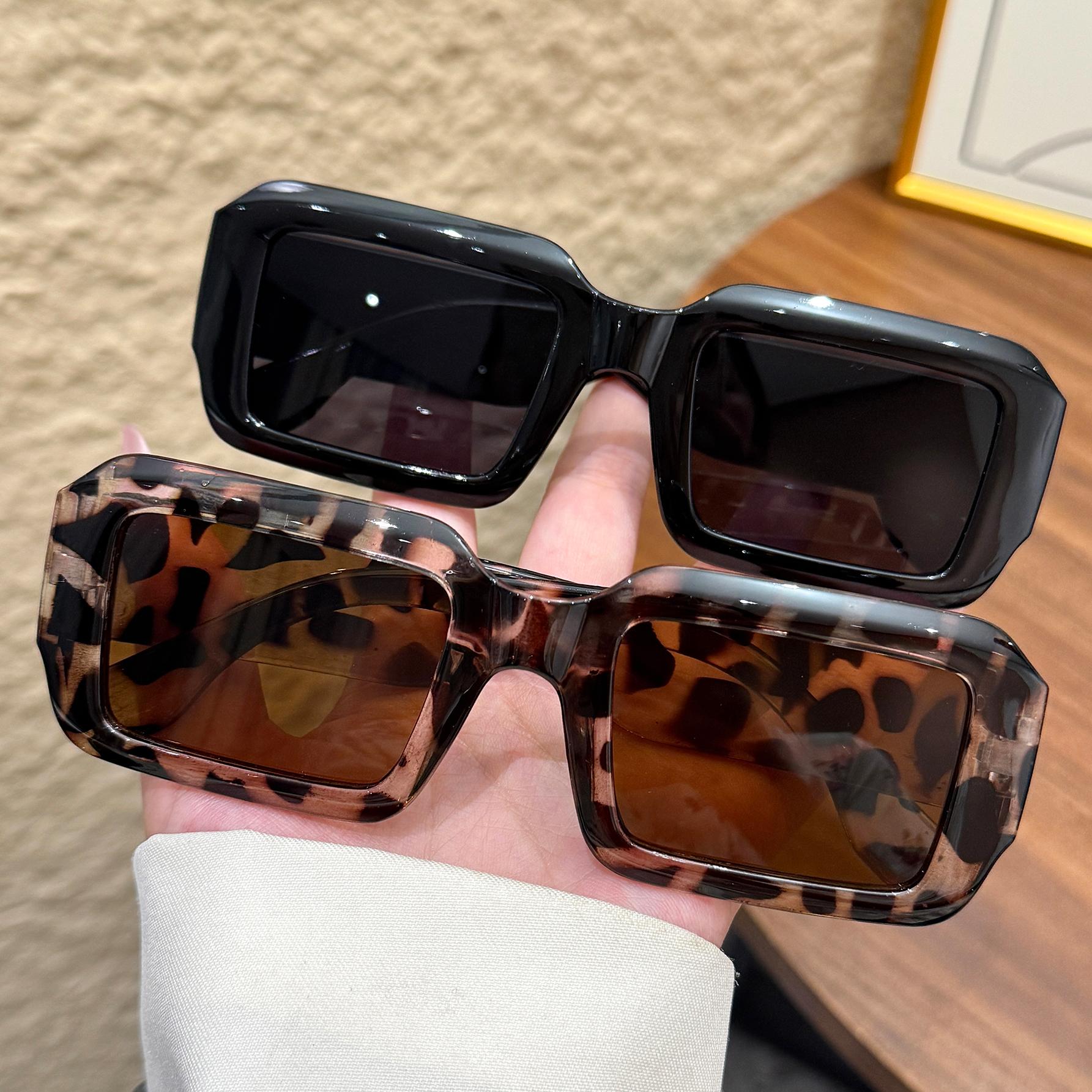 2Pcs Classic Square Fashion Sunglasses for Women and Men, Geometric Retro Cat Eye, Beautiful and Unique for Women and Men