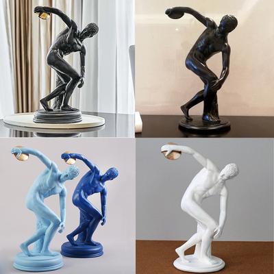 Discus Thrower European Man Sculpture Ornaments American Study Office Soft Decor Athletes Ornaments Home Decorations