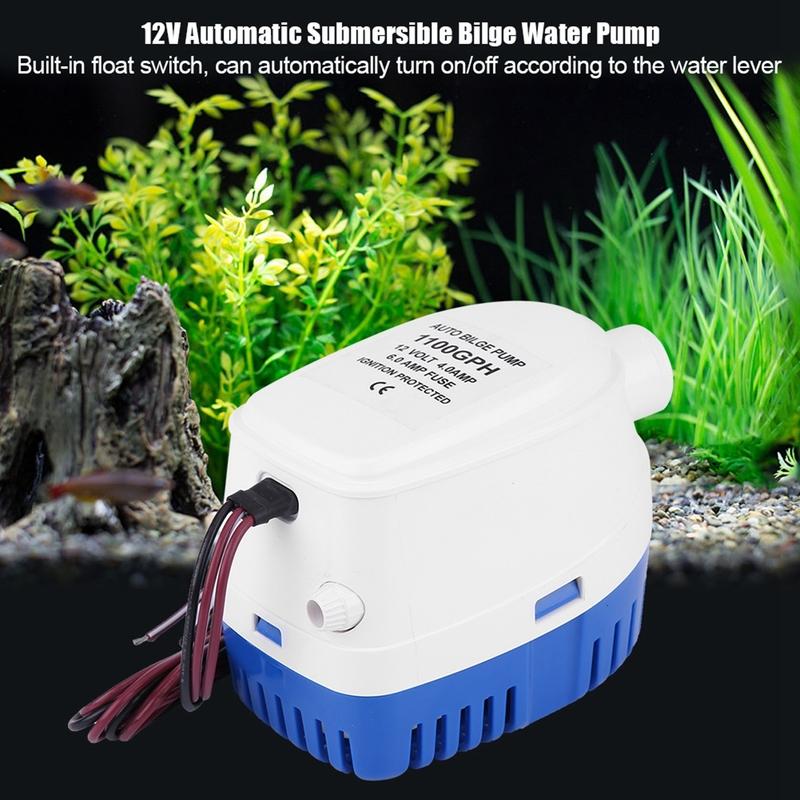 1100GPH Boat 12V Marine Automatic Submersible Bilge Fully Auto Internal Bilge Pump Boat Bilge