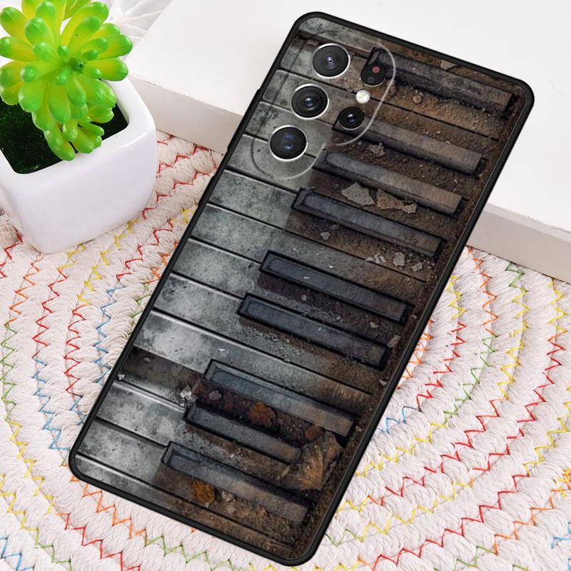 Music Piano Key Silicone Phone Case For Samsung Galaxy note 10 pro S26 S25 S24 S23 S22 S21 Plus S25Ultra Capa Cover