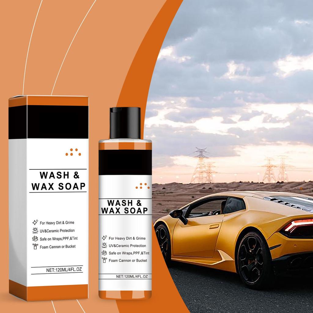 Car Wash Soap - Wash & Wax Soap For Heavy Dirt & Grime, Cleaning Products Exterior With UV 120ml