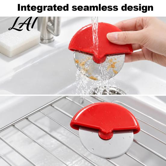 Durable Cheese Cutting Blade Stainless Steel Pizza Cutter Wheel Pastry Dough Slicer Tool for Crusts Easy Grip Baking Pie Pastries Pancake Ergonomic