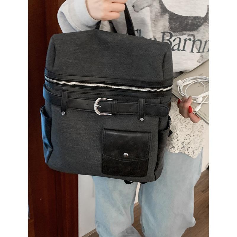 Casual Large-capacity Handbag Women's 2025 New Retro Denim Backpack Simple Student Schoolbag