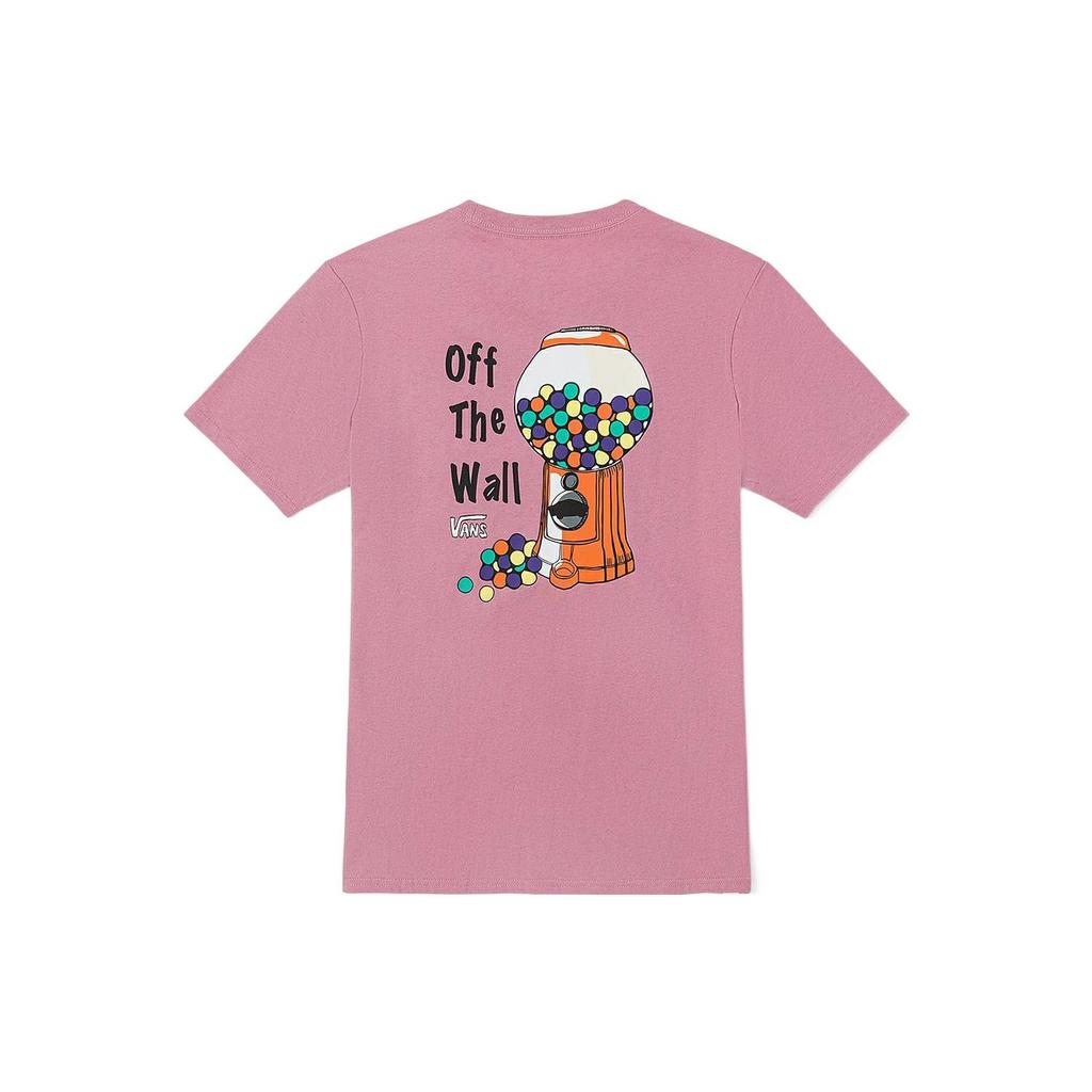 Vans T Shirts Women's Pink Crew Neck Moderate Straight Fit VN0A7YHVBD5