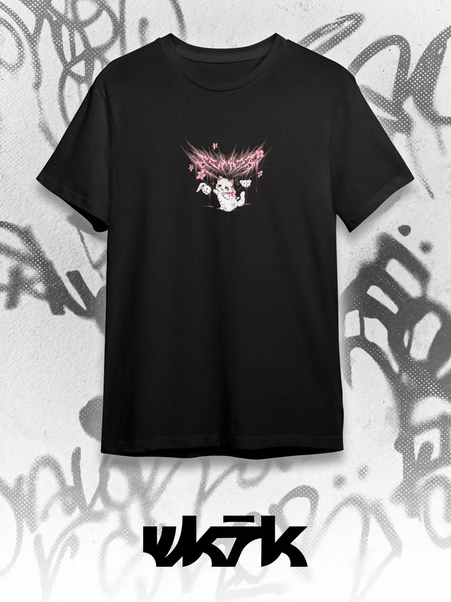 Oversized Gothic style, alt Y2K, drain, lamb T-shirt XL