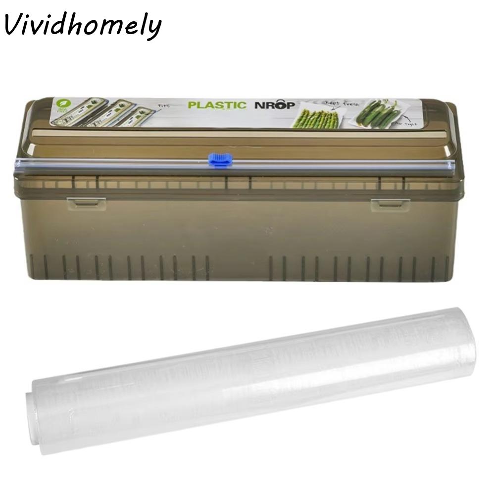 Plastic Food Wrap Dispenser Reusable Foil Holder Cling Film Cutter Cutter Organizer Roll Box Film Dispenser Cutting Box