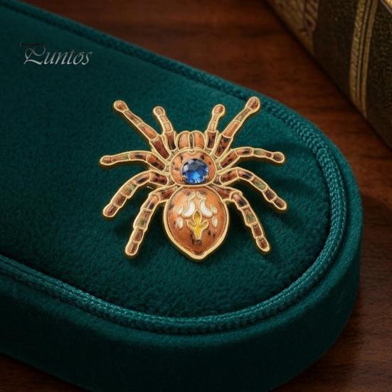 Unique Party Jewelry Gothic Spider Brooch Pin, Colorful Rhinestones Decor, Retro Decorative Pins for Jackets Alloy Lapel Pin And Backpacks Style Metal