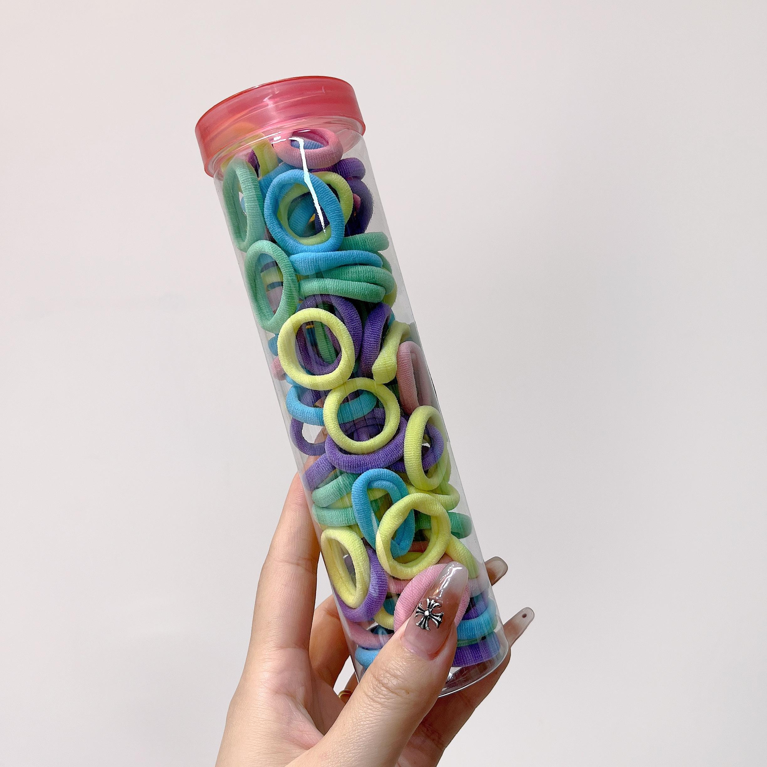 

100 шт. Высокоэластичная прочная повязка на голову, кольцо для волос, резинка для волос, головной убор для девочки, ребенка, милая резинка, аксессуары для волос 01