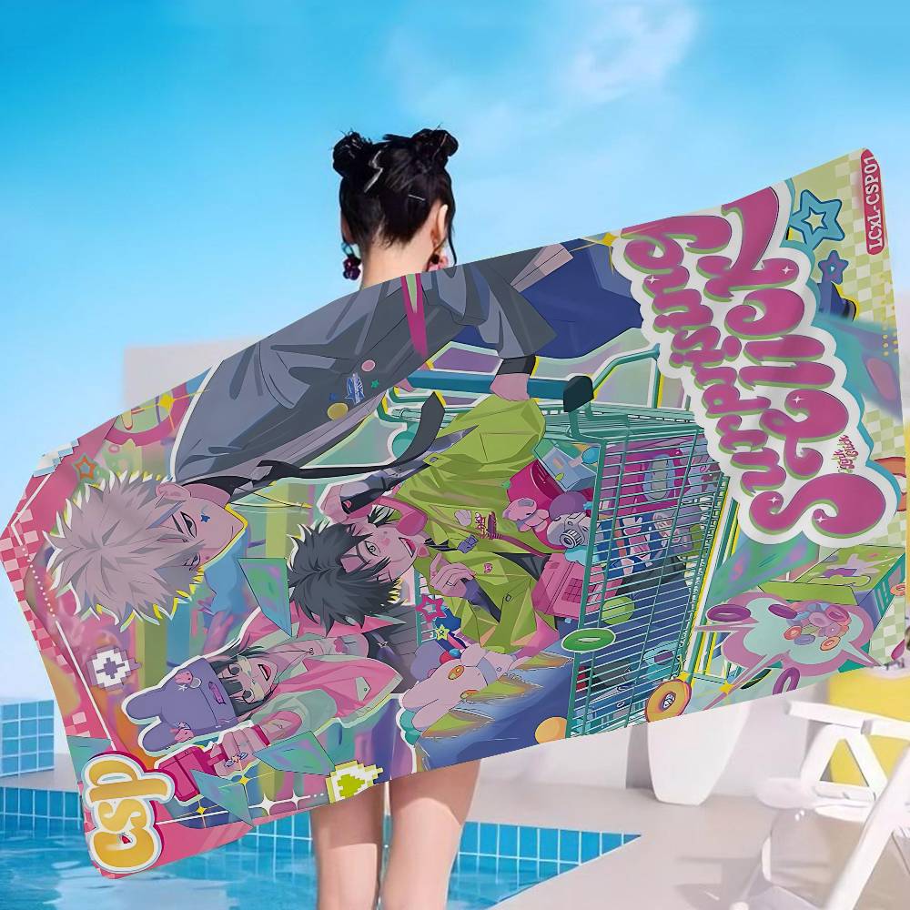 L-Links Click Anime Big Microfiber Beach Towels Quick Dry Towel Sand Beach Towels Pool Towel for Travel Swim Pool Yoga