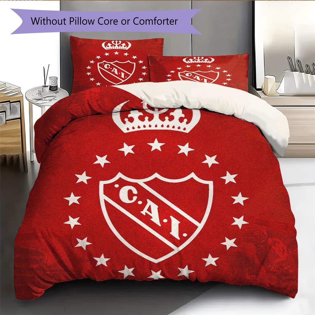 Club Atletico Independiente Pattern Bedding Home Decoration Birthday Gift (1 * Duvet Cover + 2 * Pillowcase, Without Core)