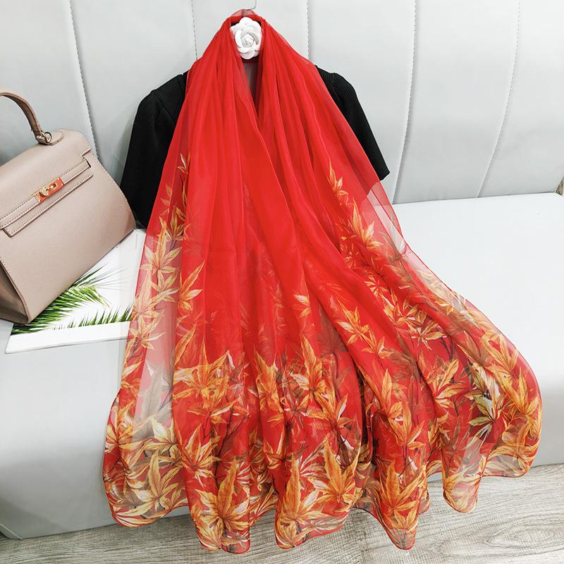 Spring Silk Sunscreen Scarf: Lightweight Women's Shawl for Outdoor Travel & Beach