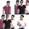 Mens Summer Casual Fashion V-neck T-shirt In Premium Quality Solid Colors