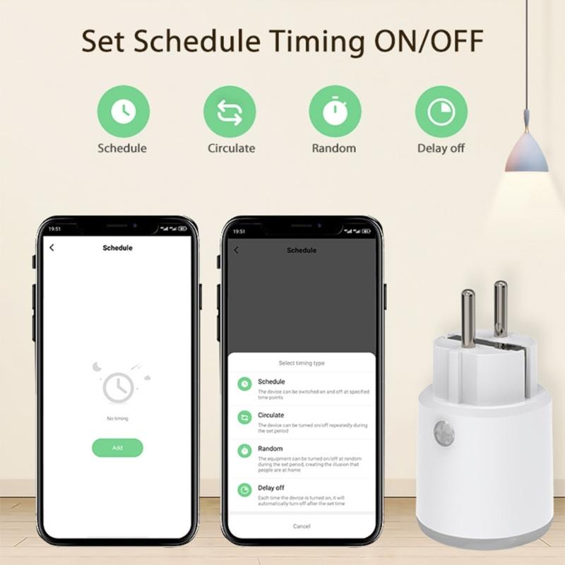 16A WiFi Intelligent Socket Matter WiFi Socket Timer Outlet Power Monitor Support Voice Control Power Switch For Home