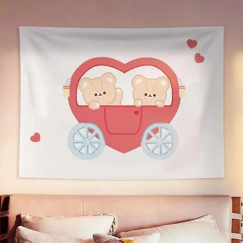 

Милый медведь прикроватная висящая ткань домашний настенный гобелен для офиса, гостиной, гобелен 100x75cm